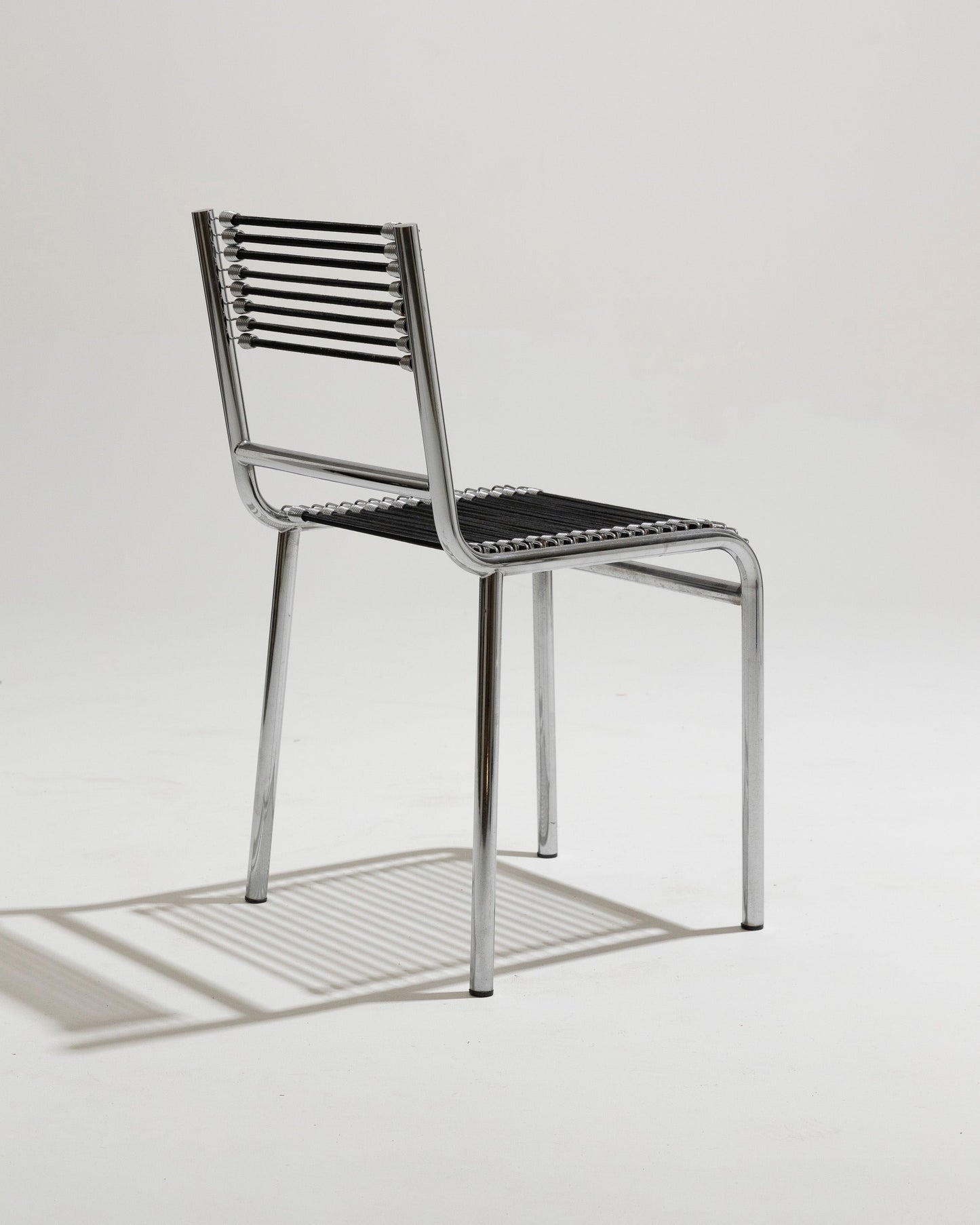 CHAISE EN ACIER ET CORDE ÉLASTIQUE, RENÉ HERBST, 1970s