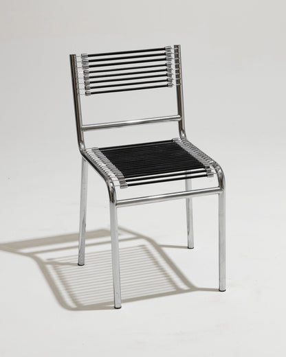 STEEL AND ELASTIC CORD CHAIR, RENÉ HERBST, 1970s