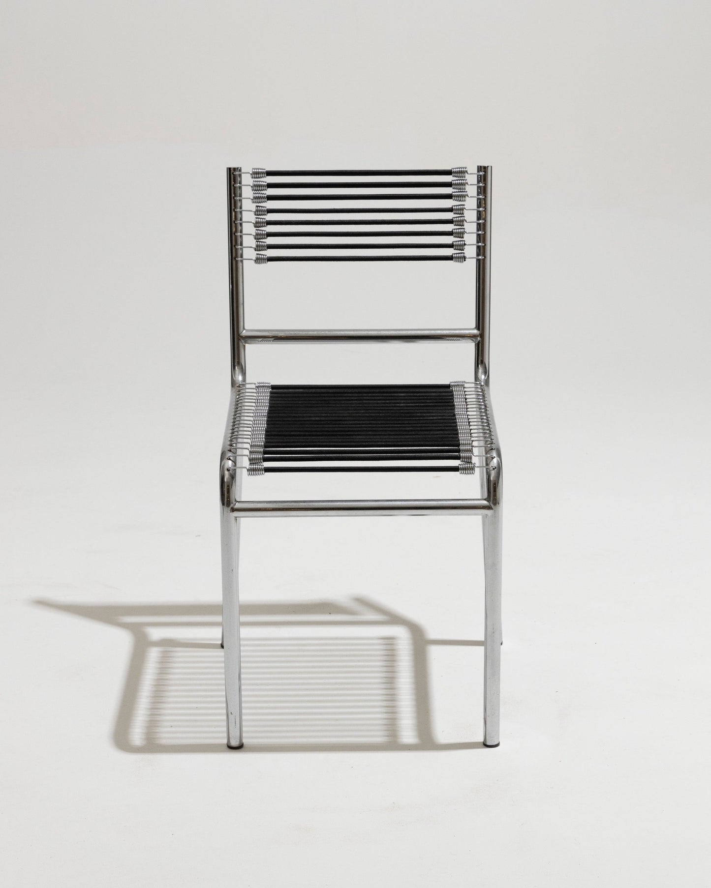 CHAISE EN ACIER ET CORDE ÉLASTIQUE, RENÉ HERBST, 1970s