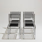 SET OF 4 STEEL AND ELASTIC ROPE CHAIRS, RENÉ HERBST, 1970s 