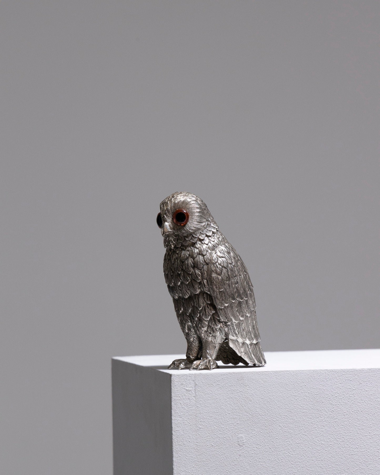 SUCRIER HIBOU EN MÉTAL ARGENTÉ, 1900s