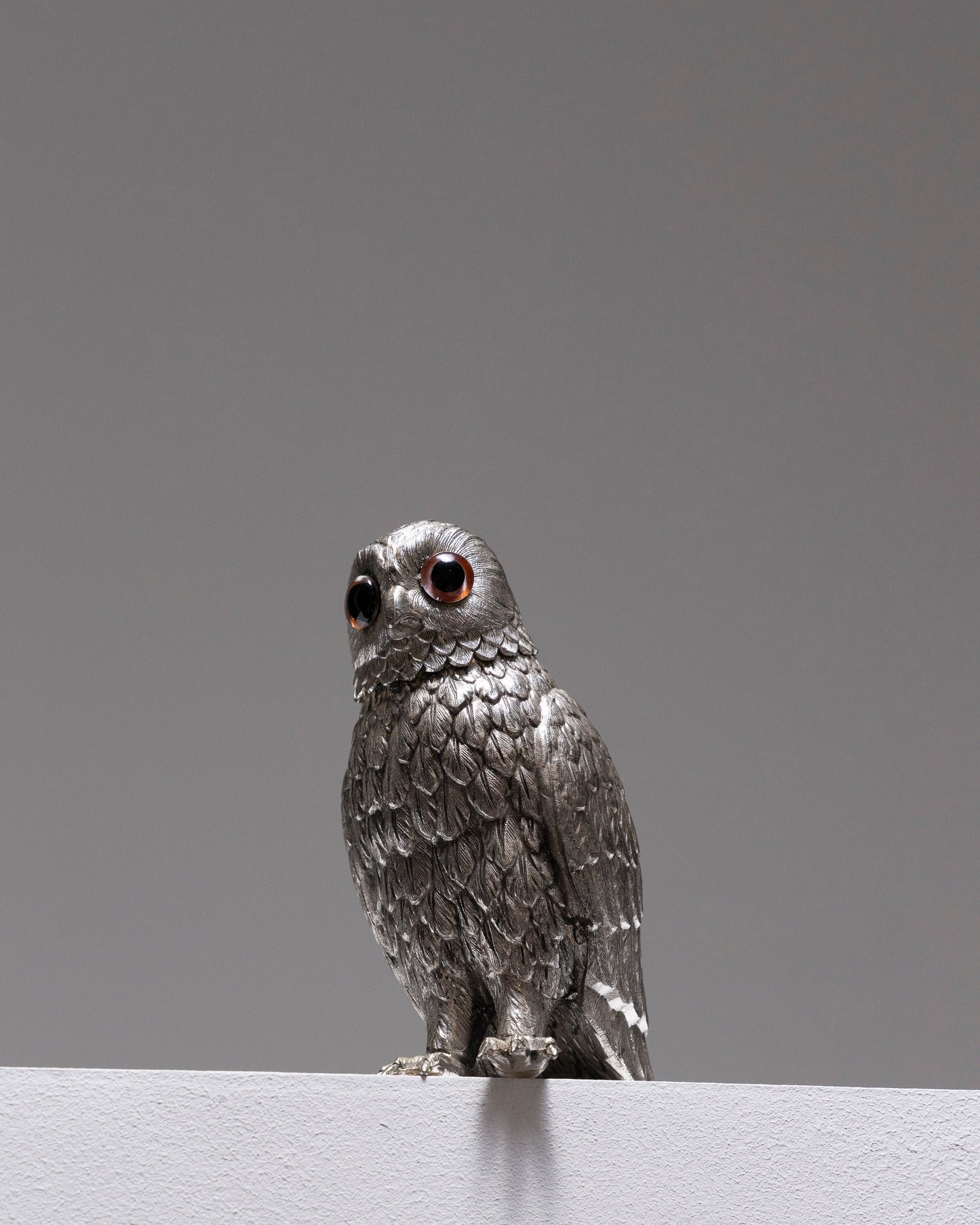 SUCRIER HIBOU EN MÉTAL ARGENTÉ, 1900s