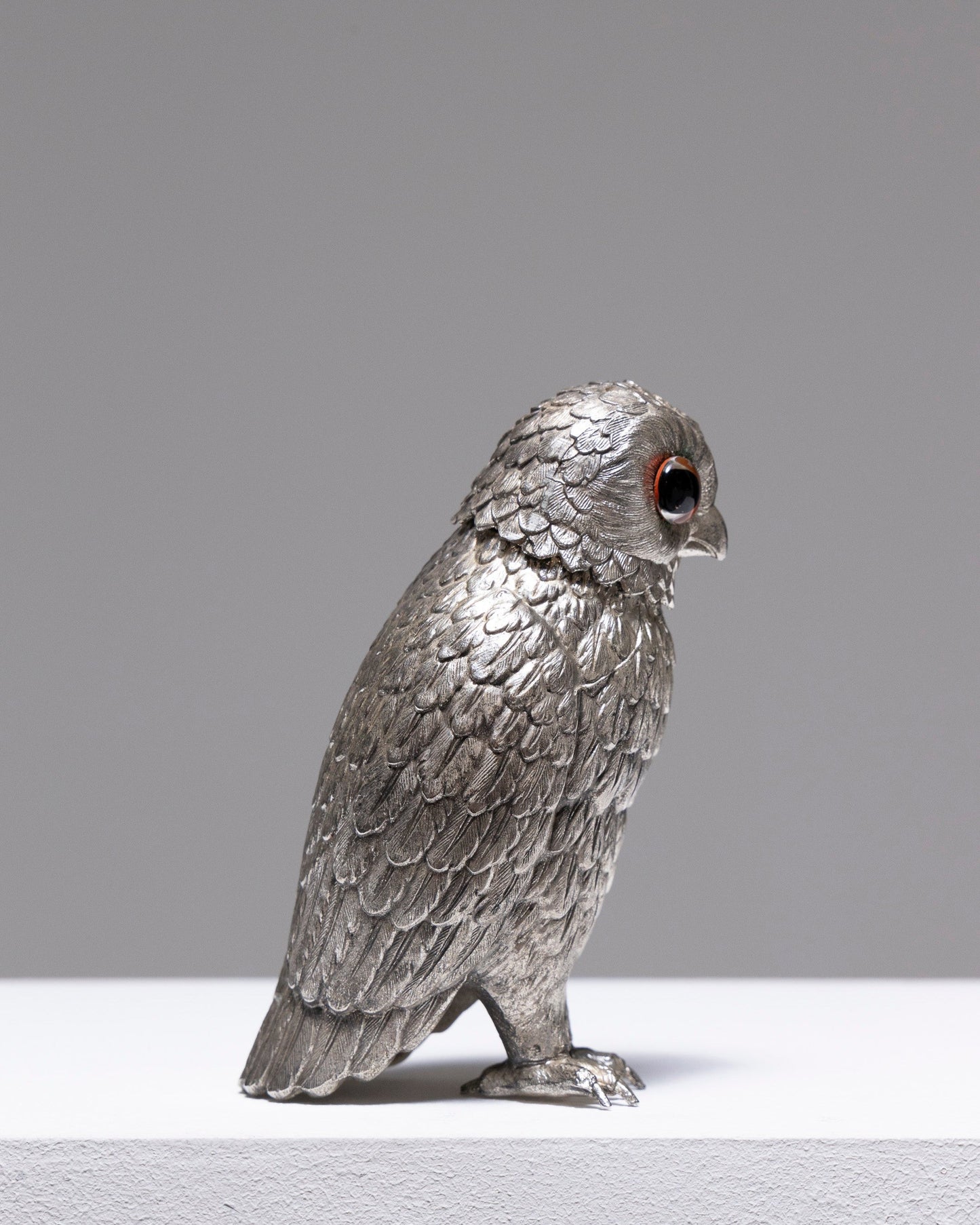 SUCRIER HIBOU EN MÉTAL ARGENTÉ, 1900s