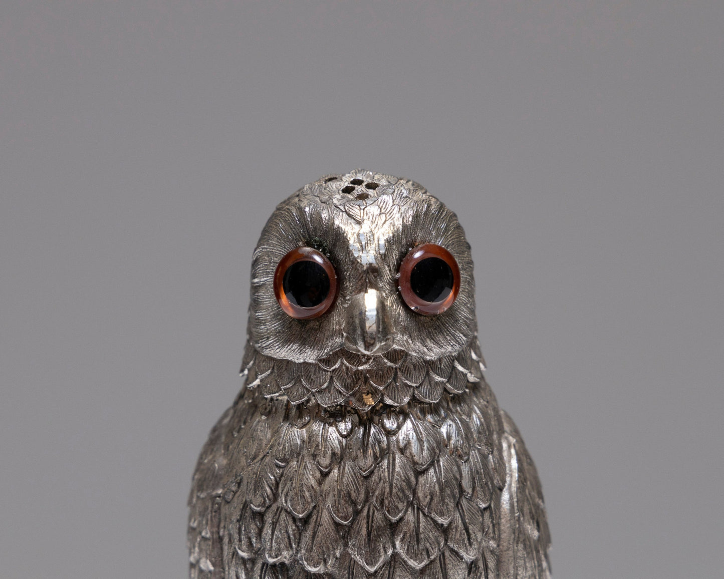 SUCRIER HIBOU EN MÉTAL ARGENTÉ, 1900s