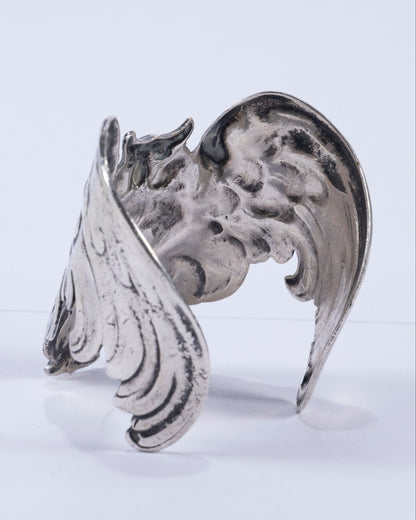 MANCHETTE "HIBOU" EN MÉTAL ARGENTÉ, 1900s