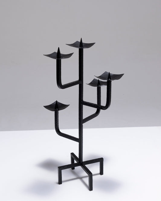 BRUTALIST WROUGHT IRON CHANDELIER, 1960s