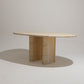 OVAL TRAVERTINE DINING TABLE, ROCHE-BOBOIS, 1970s 