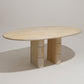 OVAL TRAVERTINE DINING TABLE, ROCHE-BOBOIS, 1970s 