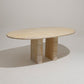 OVAL TRAVERTINE DINING TABLE, ROCHE-BOBOIS, 1970s 