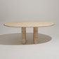 OVAL TRAVERTINE DINING TABLE, ROCHE-BOBOIS, 1970s 