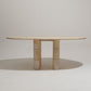 OVAL TRAVERTINE DINING TABLE, ROCHE-BOBOIS, 1970s 