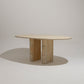 OVAL TRAVERTINE DINING TABLE, ROCHE-BOBOIS, 1970s 