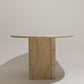 OVAL TRAVERTINE DINING TABLE, ROCHE-BOBOIS, 1970s 