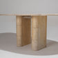 OVAL TRAVERTINE DINING TABLE, ROCHE-BOBOIS, 1970s 