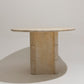 OVAL TRAVERTINE DINING TABLE, ROCHE-BOBOIS, 1970s 