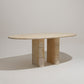 OVAL TRAVERTINE DINING TABLE, ROCHE-BOBOIS, 1970s 