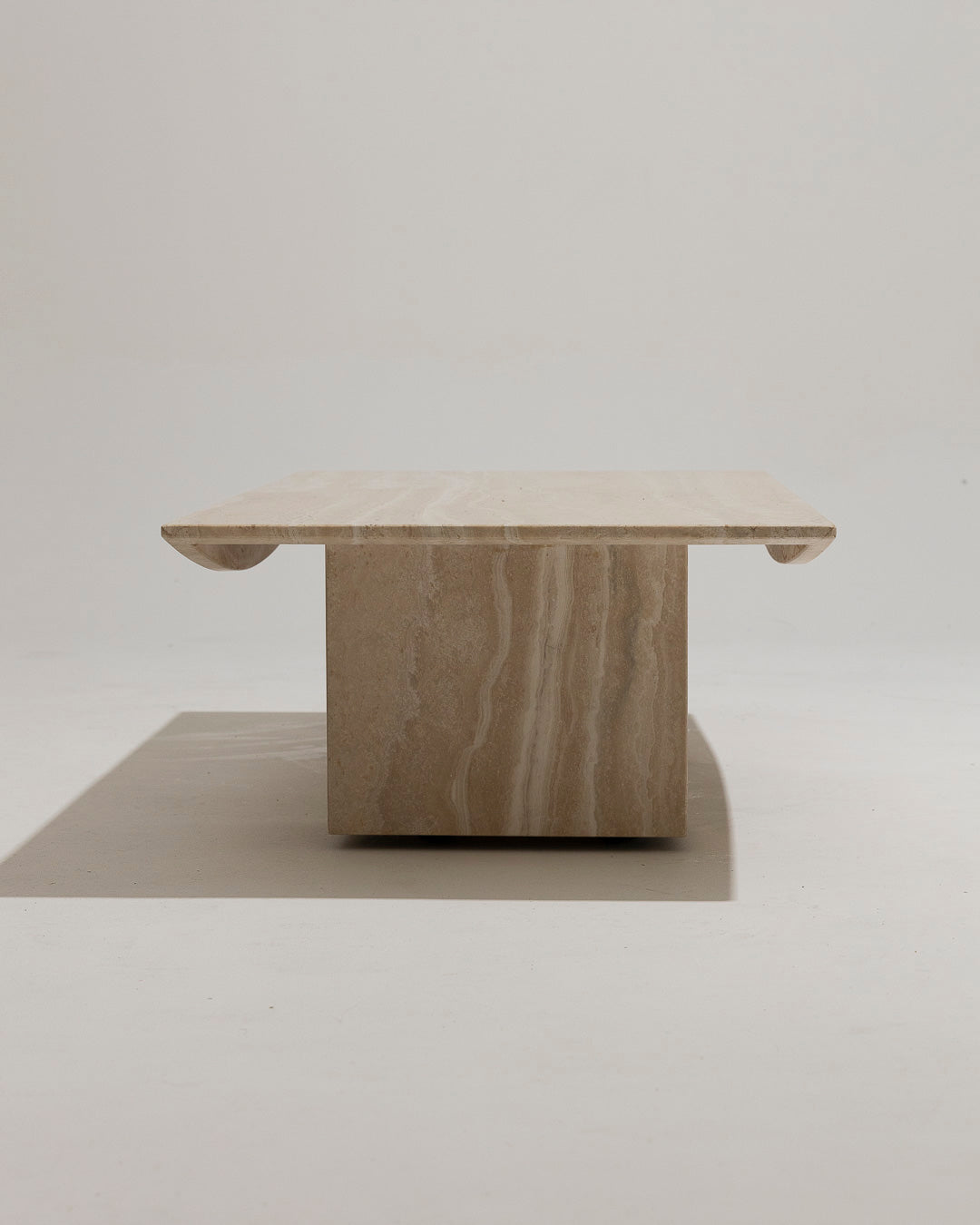 "SUSHI" TRAVERTINE COFFEE TABLE, 1980s 