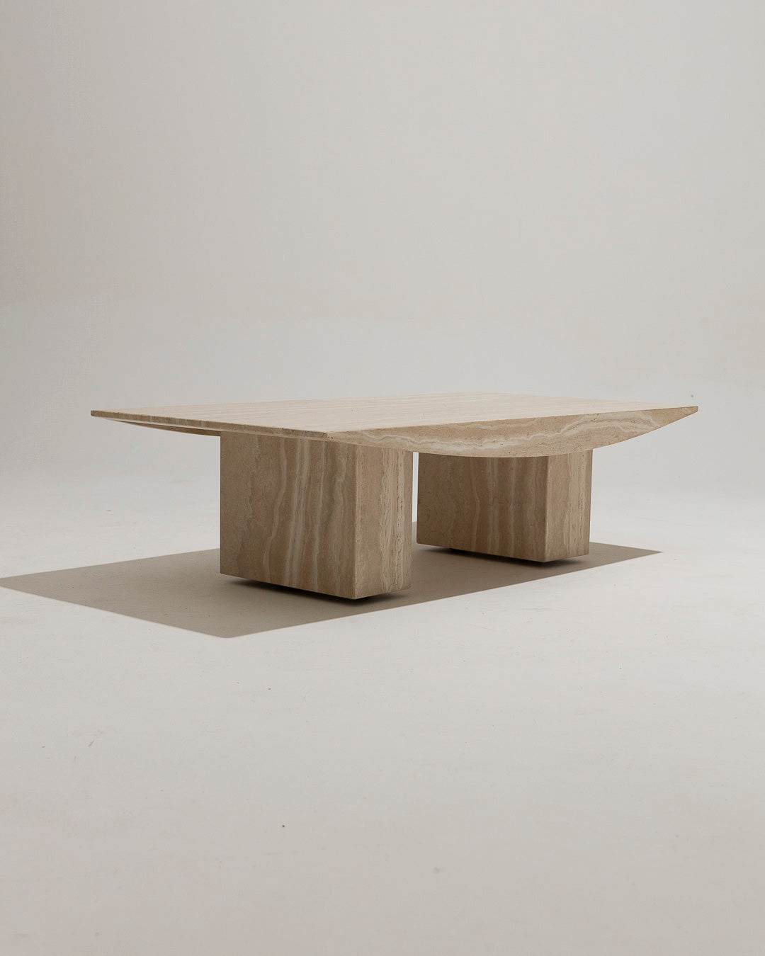 "SUSHI" TRAVERTINE COFFEE TABLE, 1980s 