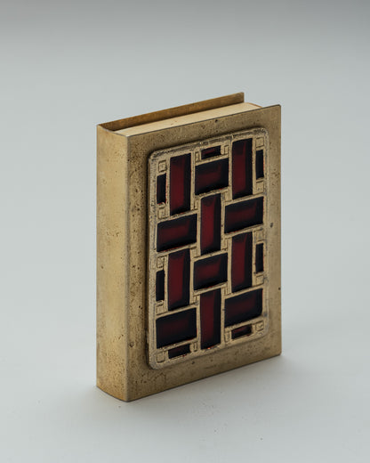 ÉTUI À ALLUMETTES EN LAITON ET ÉMAIL CLOISONNÉ, 1950s