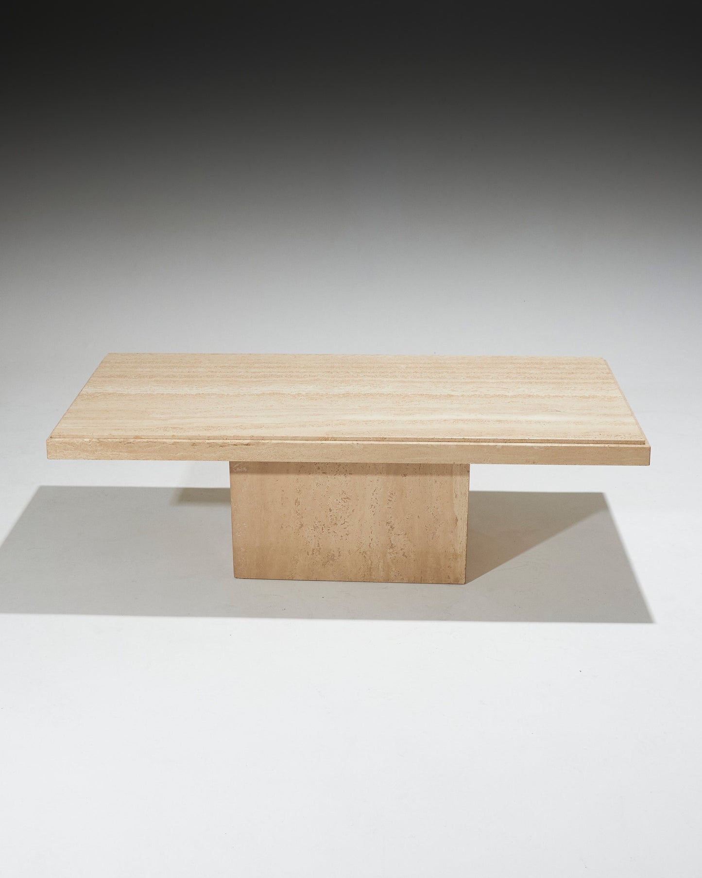 TABLE BASSE RECTANGULAIRE EN TRAVERTIN, 1980s