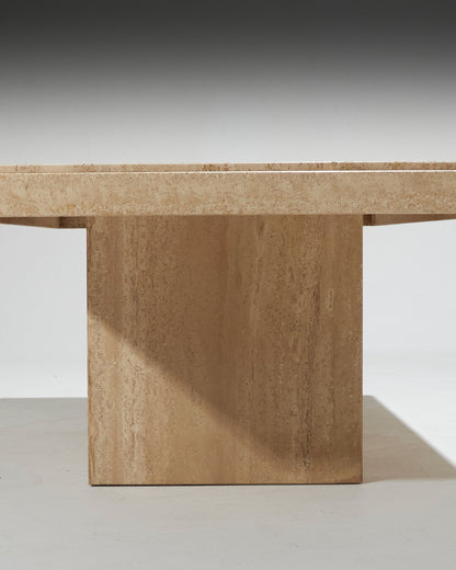 TABLE BASSE RECTANGULAIRE EN TRAVERTIN, 1980s
