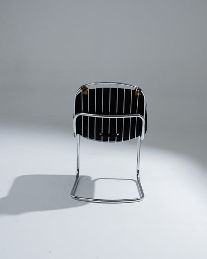 CHAISE EN VELOURS NOIR, GASTONE RINALDI, 1970s