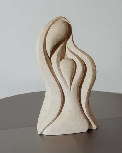 SCULPTURE EN PIERRE DE TRAVERTIN, ALBERT TORMOS, 1980s