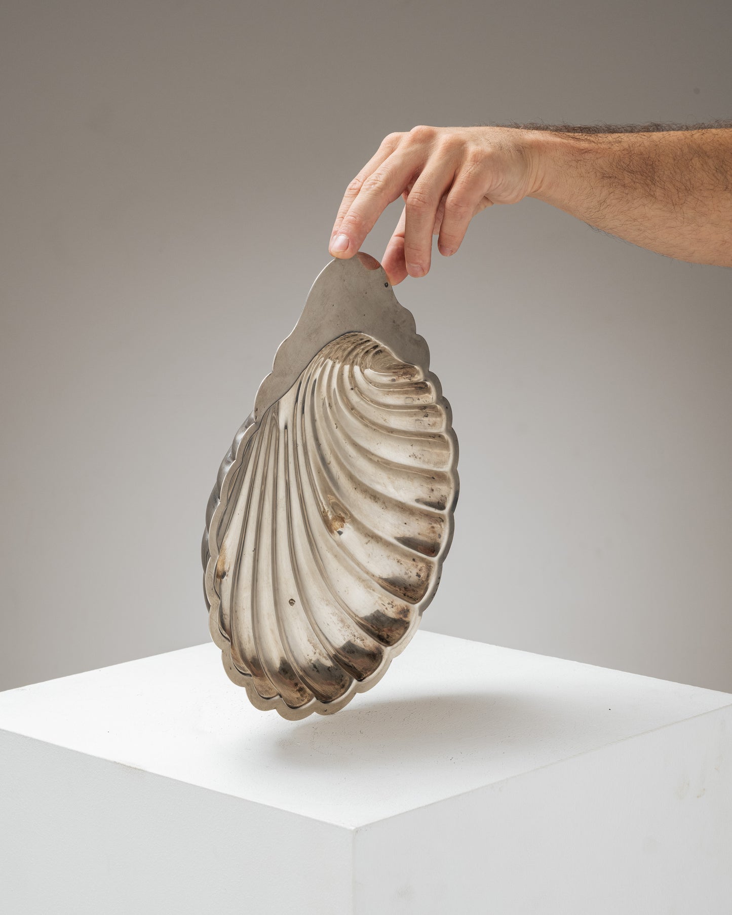 Silver-Plated Shell-Shaped Fruit Tray, 1970s