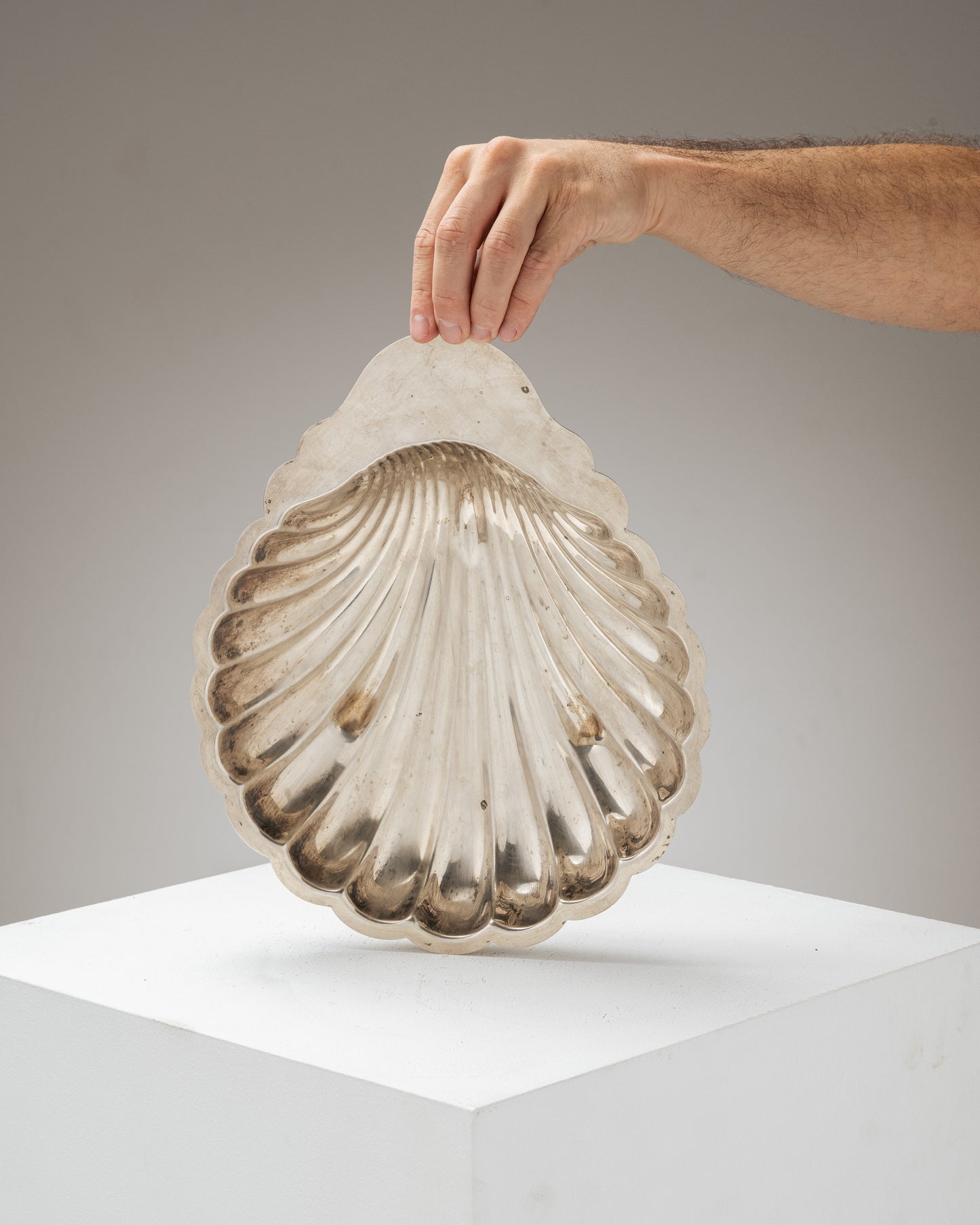 Silver-Plated Shell-Shaped Fruit Tray, 1970s