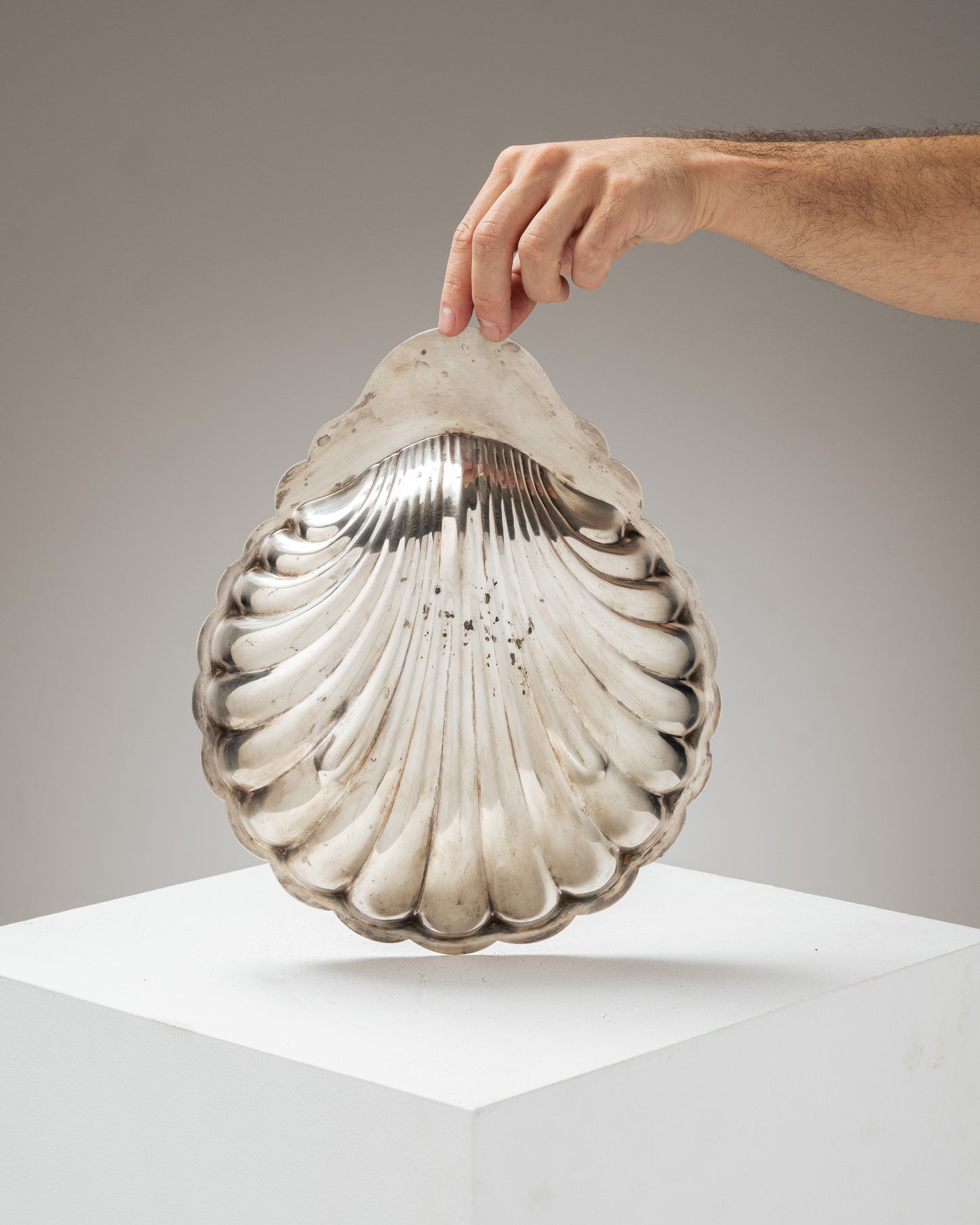 Silver-Plated Shell-Shaped Fruit Tray, 1970s