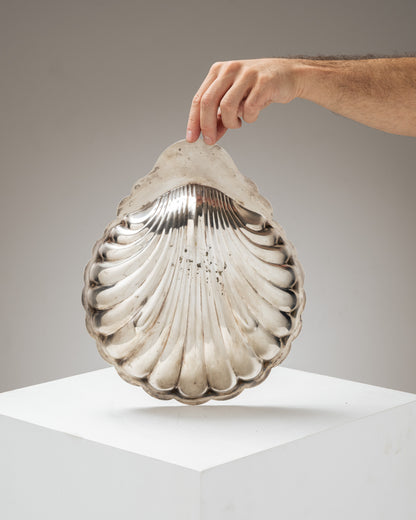 Silver-Plated Shell-Shaped Fruit Tray, 1970s
