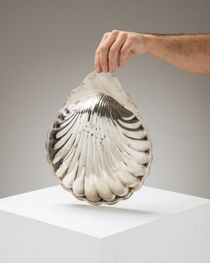 Silver-Plated Shell-Shaped Fruit Tray, 1970s