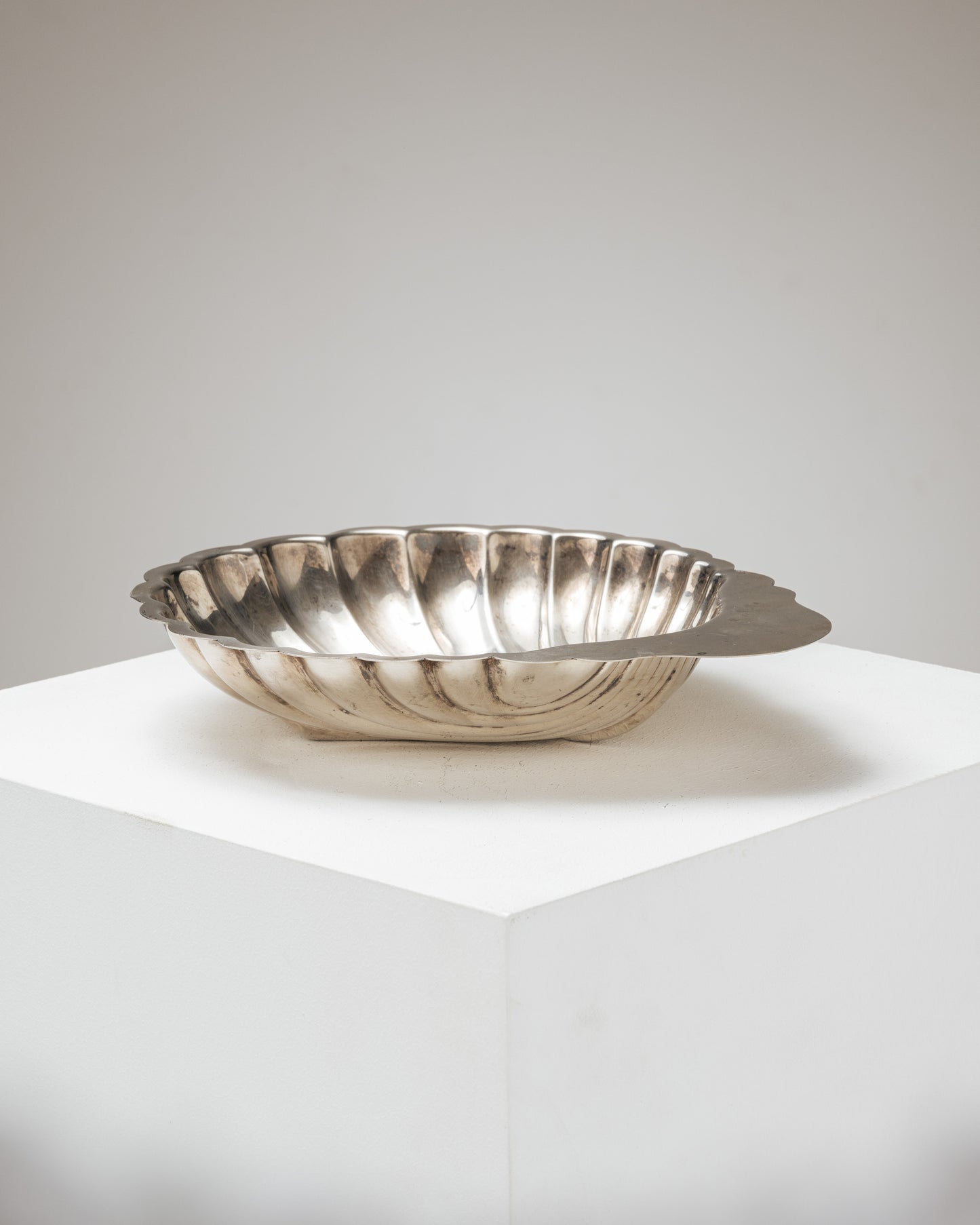 Silver-Plated Shell-Shaped Fruit Tray, 1970s
