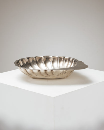 Silver-Plated Shell-Shaped Fruit Tray, 1970s