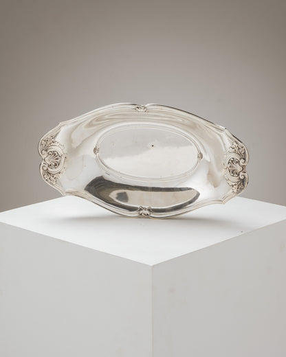 Bread basket, silver-plated, Art Deco, 1930s
