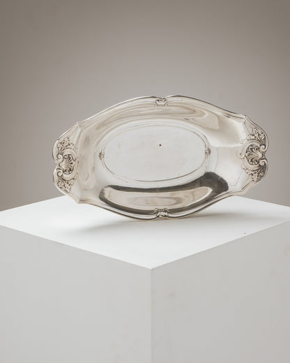 Bread basket, silver-plated, Art Deco, 1930s