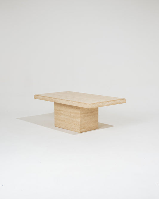 TABLE BASSE RECTANGULAIRE EN TRAVERTIN, 1970s