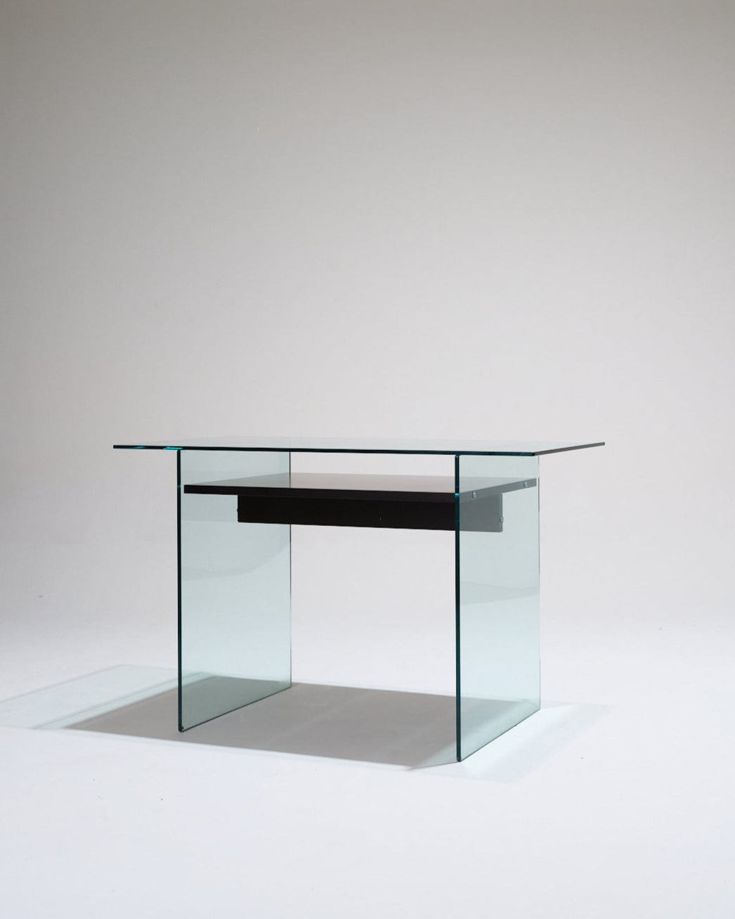 GLASS AND WOOD DESK FROM ARTELANO, 1980s