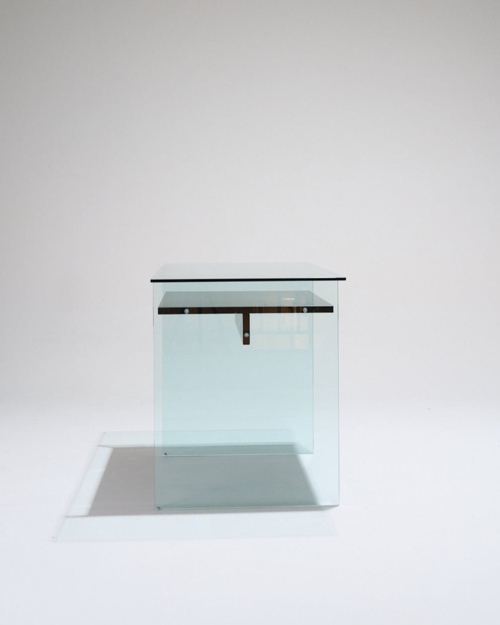 GLASS AND WOOD DESK FROM ARTELANO, 1980s