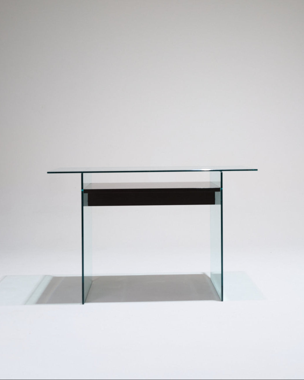 GLASS AND WOOD DESK FROM ARTELANO, 1980s