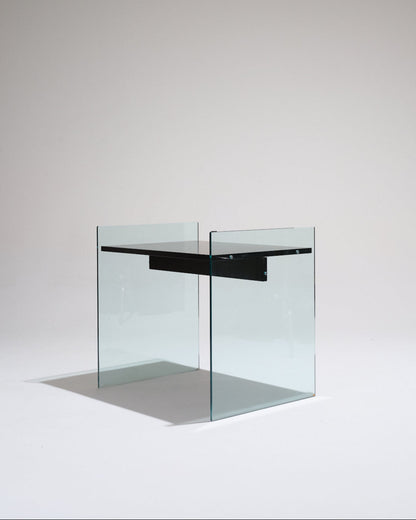 GLASS AND WOOD DESK FROM ARTELANO, 1980s