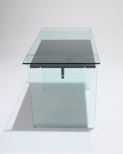 GLASS AND WOOD DESK FROM ARTELANO, 1980s