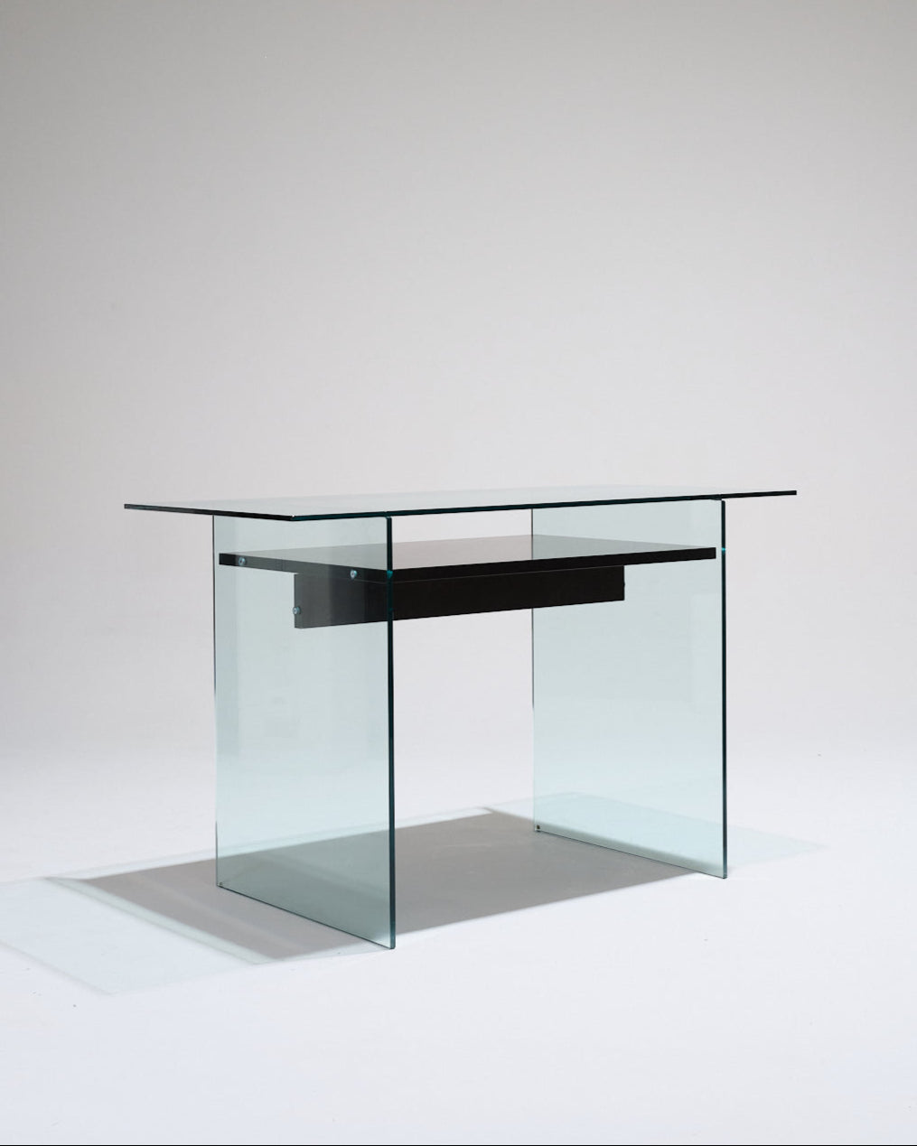 GLASS AND WOOD DESK FROM ARTELANO, 1980s