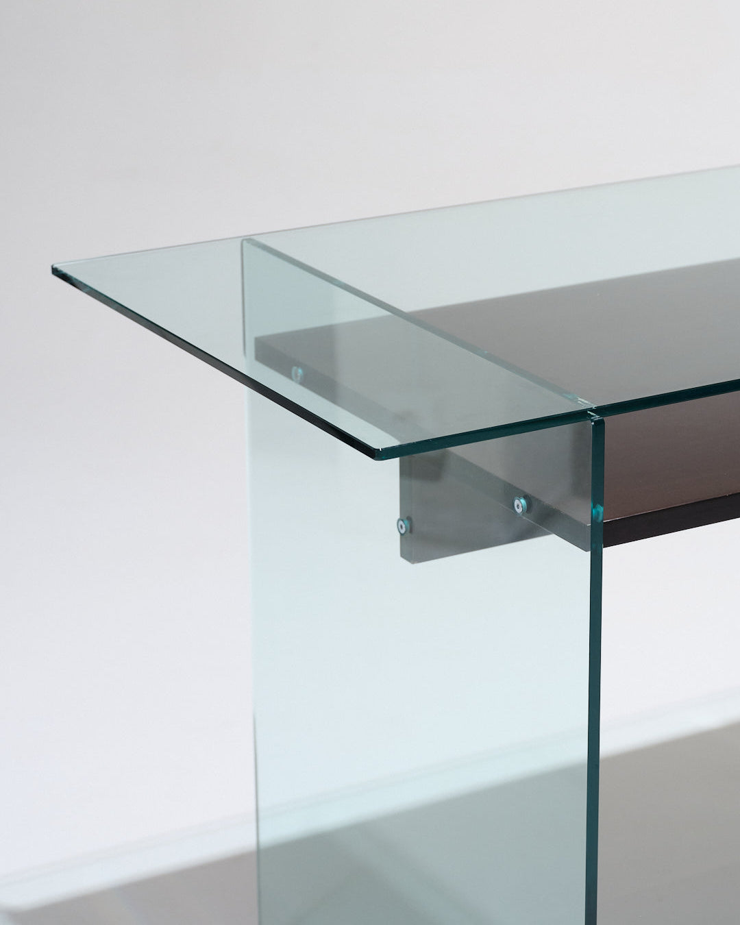 GLASS AND WOOD DESK FROM ARTELANO, 1980s