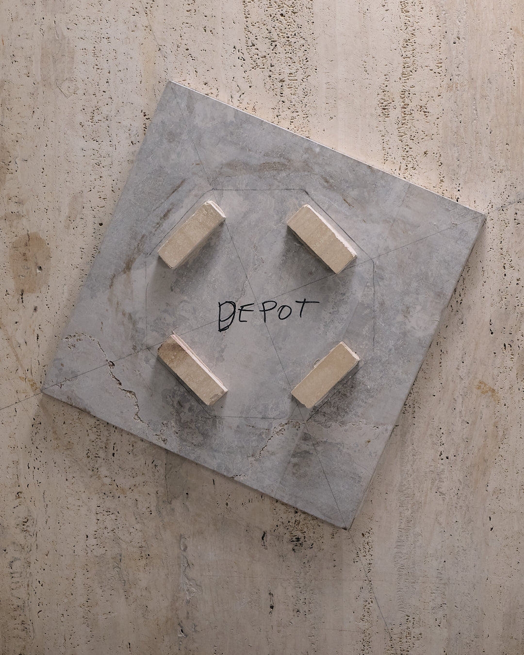 TABLE À MANGER EN TRAVERTIN, 1970s