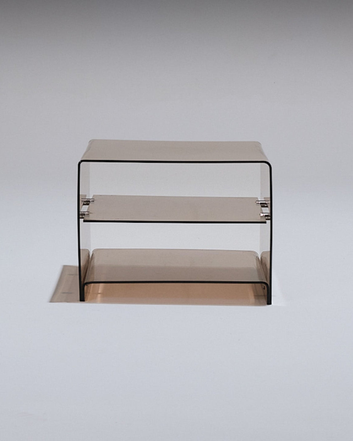 SMOKED PLEXIGLASS SIDE TABLE, MICHEL DUMAS, 1970s