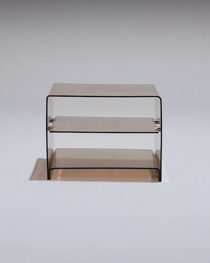 SMOKED PLEXIGLASS SIDE TABLE, MICHEL DUMAS, 1970s
