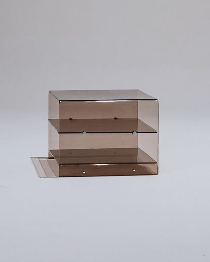 SMOKED PLEXIGLASS SIDE TABLE, MICHEL DUMAS, 1970s