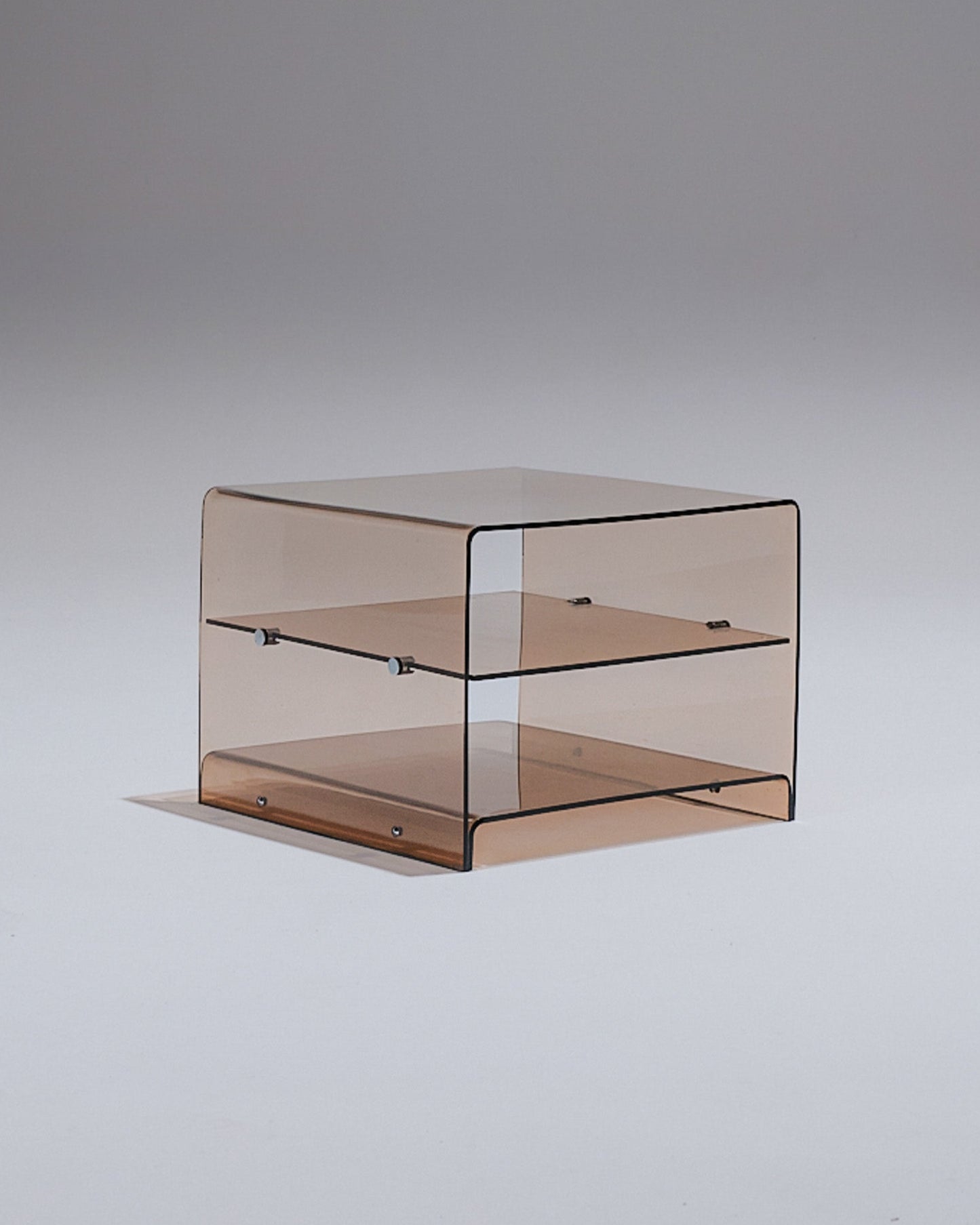 SMOKED PLEXIGLASS SIDE TABLE, MICHEL DUMAS, 1970s