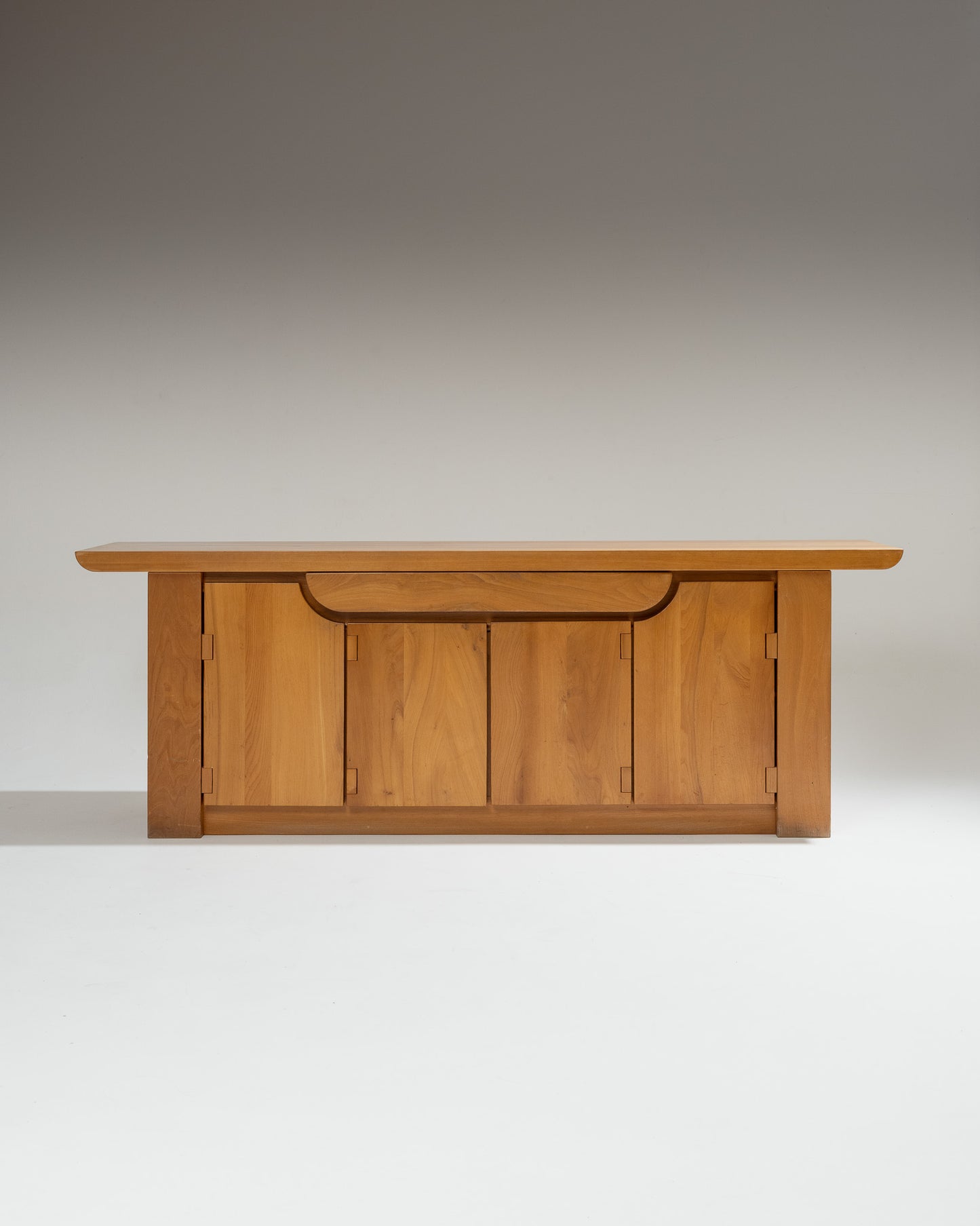 LARGE SOLID ELM BUFFET, LUIGI GORGONI, 1980s
